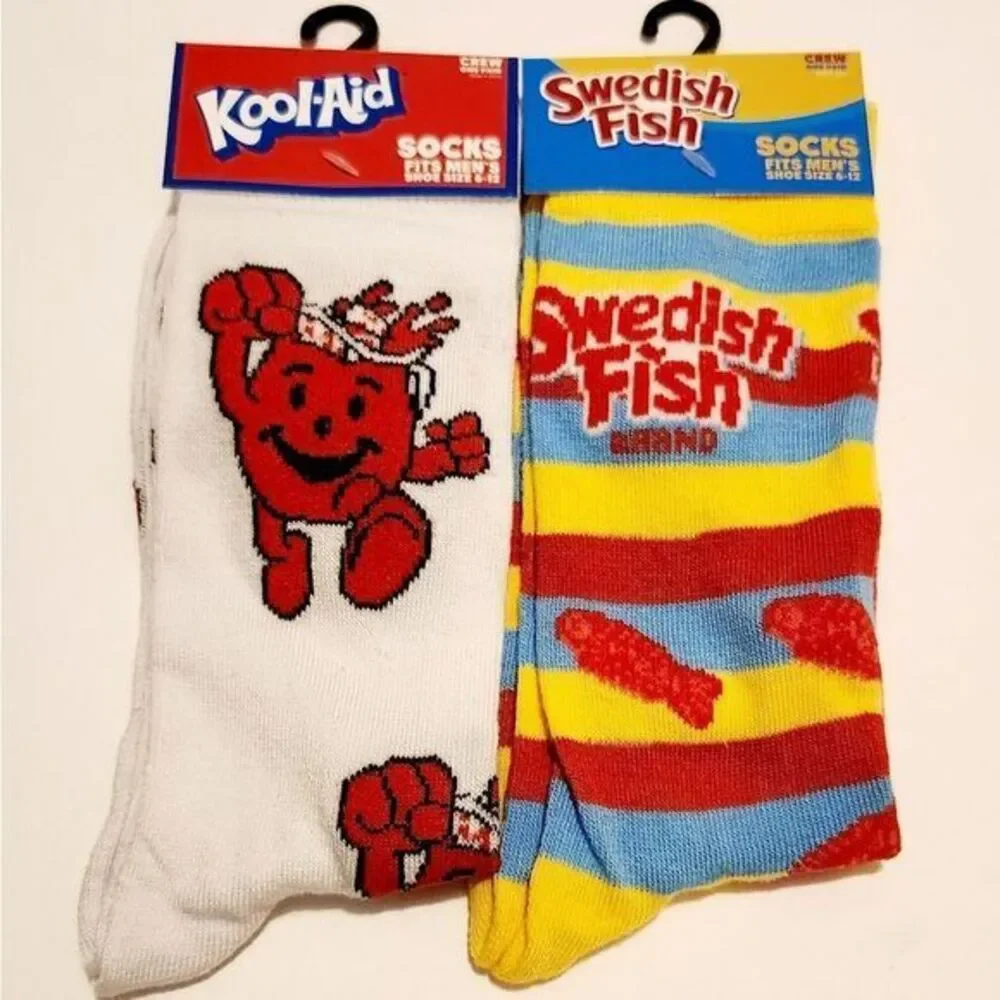 Novelty Colorful Socks Kids Juice and Striped Candy‎ Fish Mens Womens Size  6-12